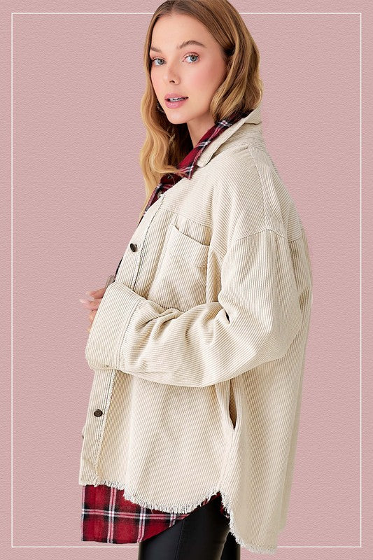 Chic oversized corduroy jacket