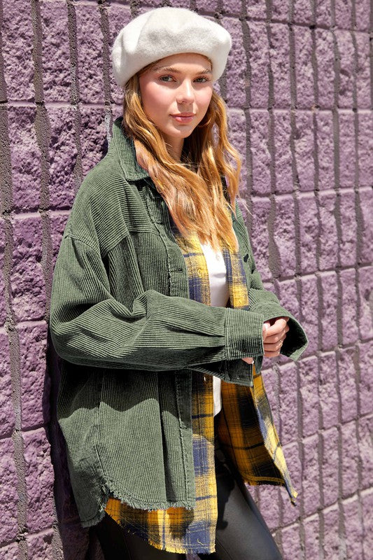 Chic oversized corduroy jacket