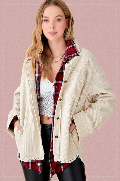 Chic oversized corduroy jacket