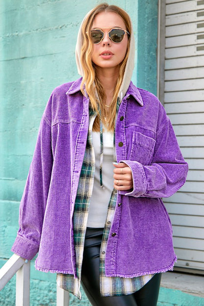 Chic oversized corduroy jacket