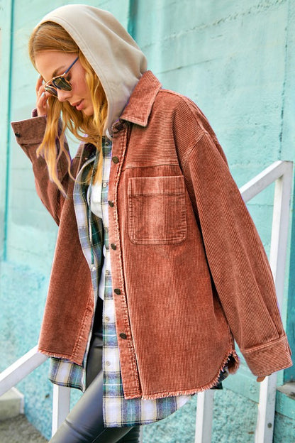 Chic oversized corduroy jacket