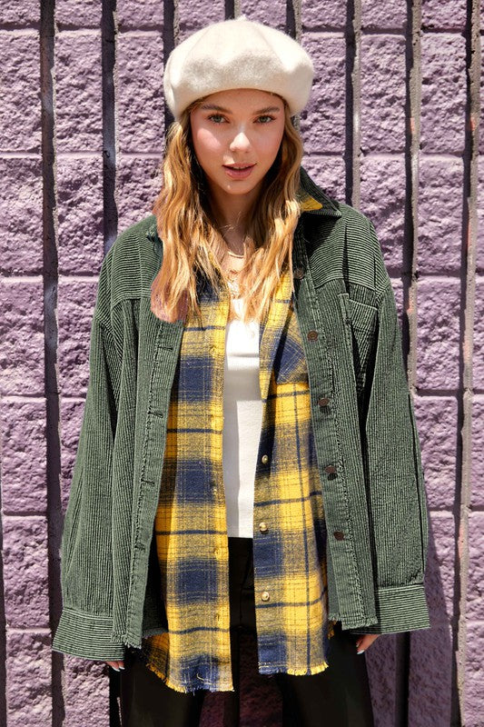 Chic oversized corduroy jacket