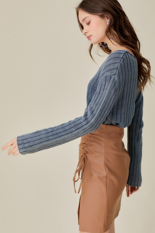 Vintage wash cropped sweater