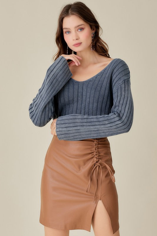 Vintage wash cropped sweater