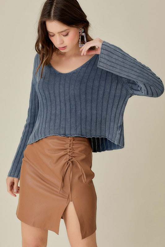 Vintage wash cropped sweater