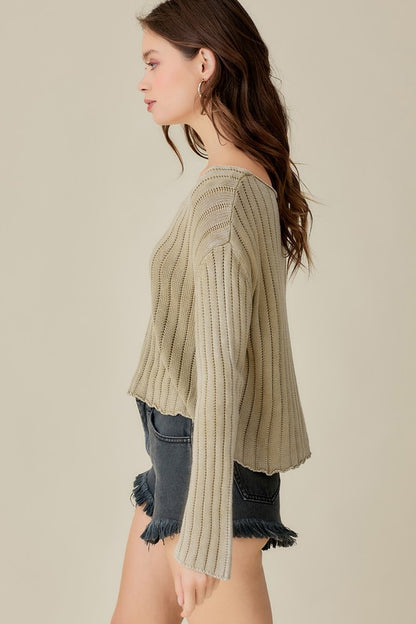 Vintage wash cropped sweater