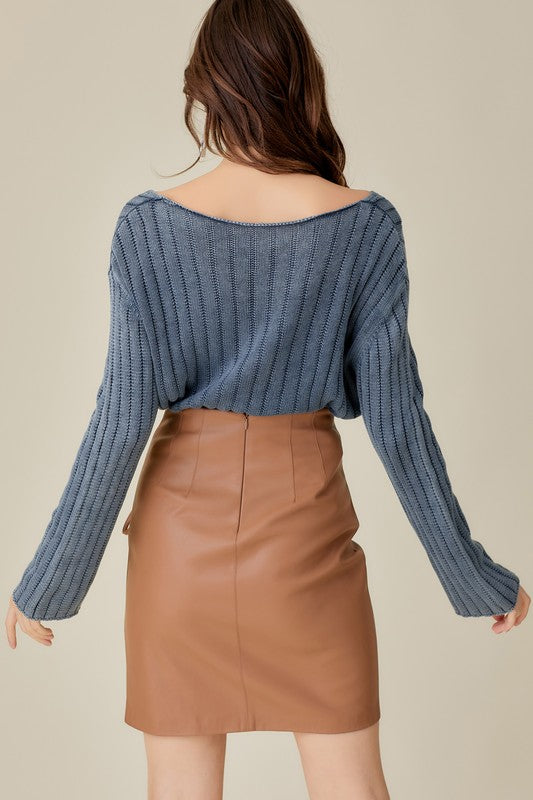 Vintage wash cropped sweater