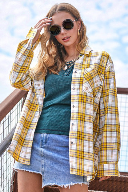 Plaid flannel shirt for women