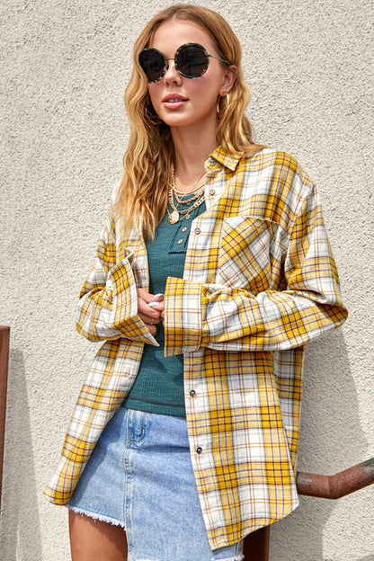 Plaid flannel shirt for women