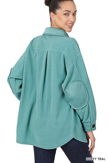 Cozy oversized fleece shacket for ultimate comfort