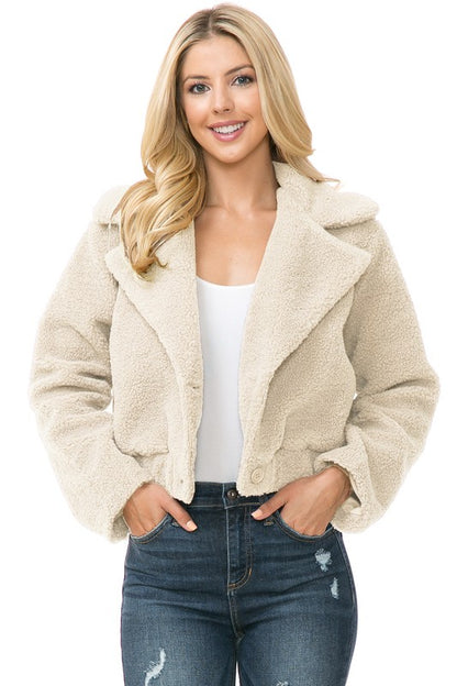 Cozy women's faux fur jacket