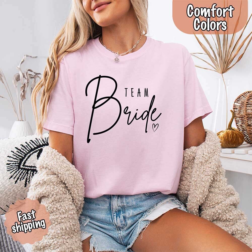 Team Bride Comfort Colors Shirts – Bride, Bridesmaid, Bachelorette Party & Proposal Gift Tees Adorb Custom Tees