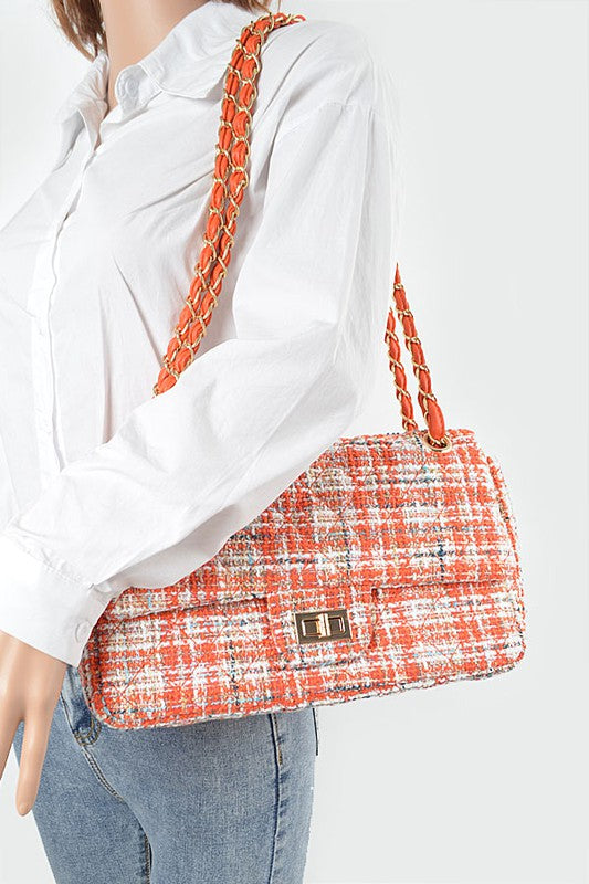 Chic on Repeat Quilted Tweed Convertible Shoulder Bag Coco’s Tee Boutique