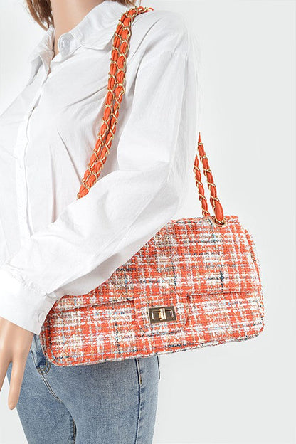 Chic on Repeat Quilted Tweed Convertible Shoulder Bag