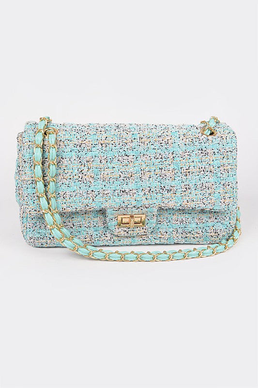 Chic on Repeat Quilted Tweed Convertible Shoulder Bag