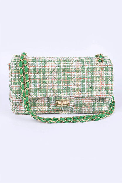 Chic on Repeat Quilted Tweed Convertible Shoulder Bag