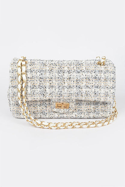 Chic on Repeat Quilted Tweed Convertible Shoulder Bag