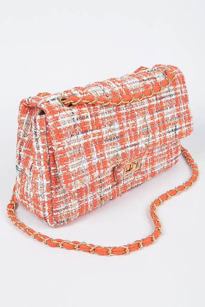 Chic on Repeat Quilted Tweed Convertible Shoulder Bag