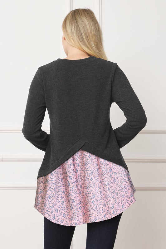 Floral Back Detail Tulip Top