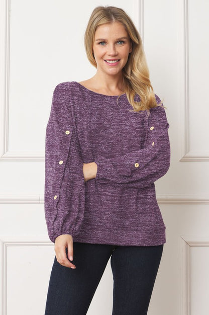 Relaxed fit top with buttons