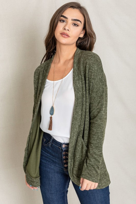 Chic drape cardigan with pockets