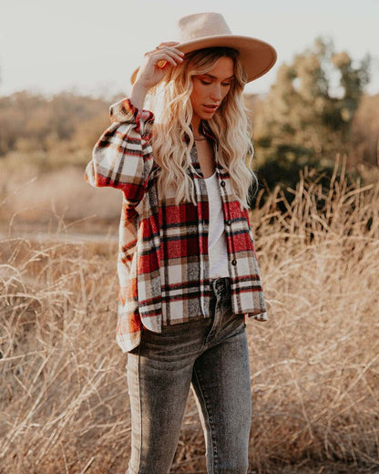 Plaid Oversized Shacket for Women