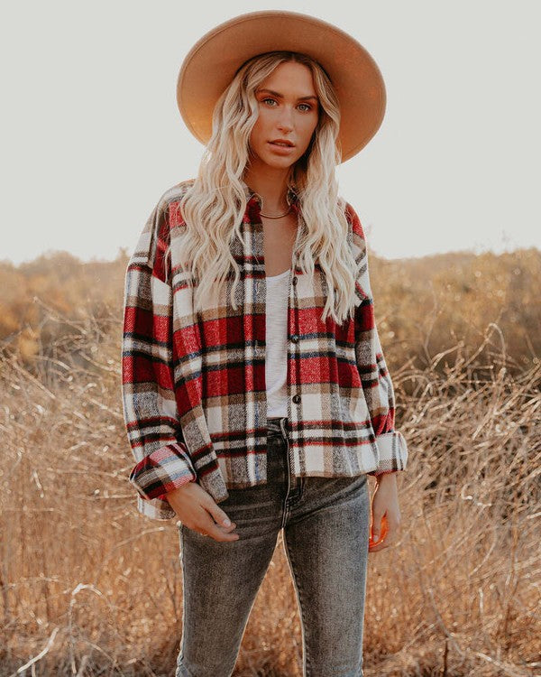 Plaid Oversized Shacket for Women