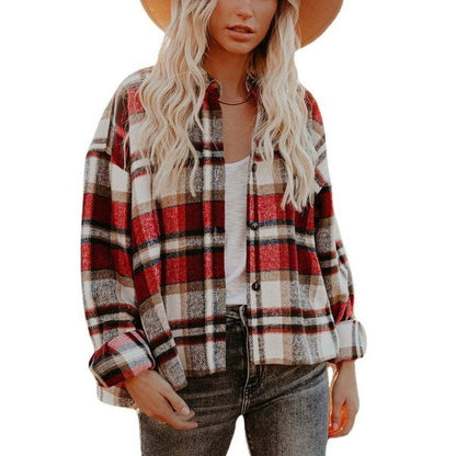 Plaid Oversized Shacket for Women