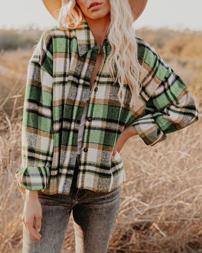 Plaid Oversized Shacket for Women