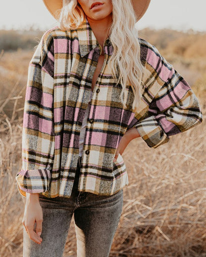 Plaid Oversized Shacket for Women