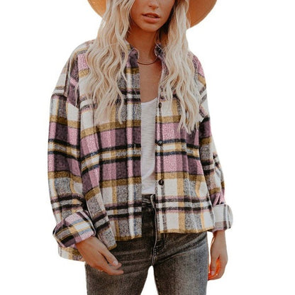 Plaid Oversized Shacket for Women