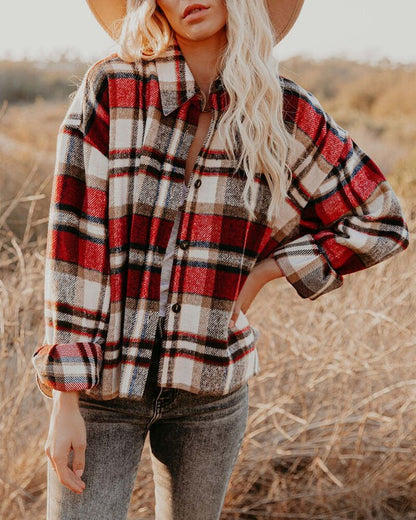 Plaid Oversized Shacket for Women