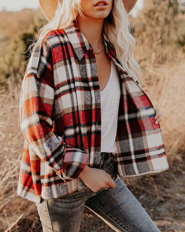 Plaid Oversized Shacket for Women