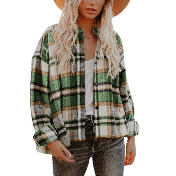 Plaid Oversized Shacket for Women