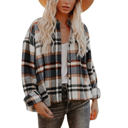 Plaid Oversized Shacket for Women