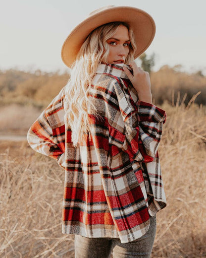 Plaid Oversized Shacket for Women