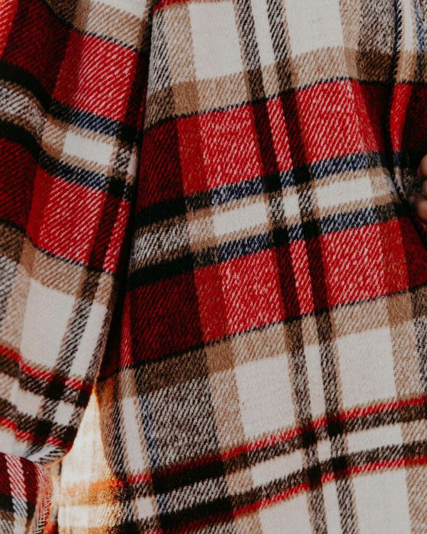 Plaid Oversized Shacket for Women