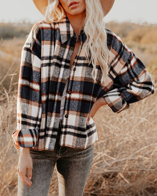 Plaid Oversized Shacket for Women