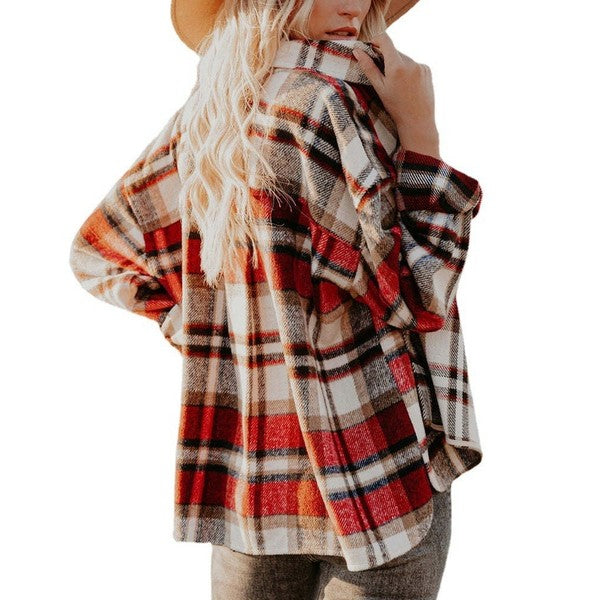 Plaid Oversized Shacket for Women