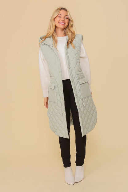 Quilted Oversized Midi Jacket