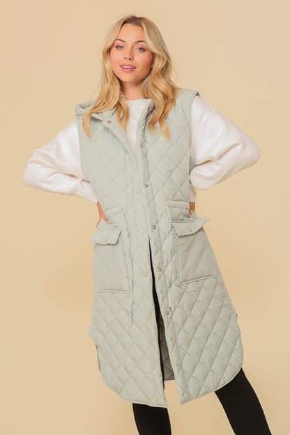 Quilted Oversized Midi Jacket