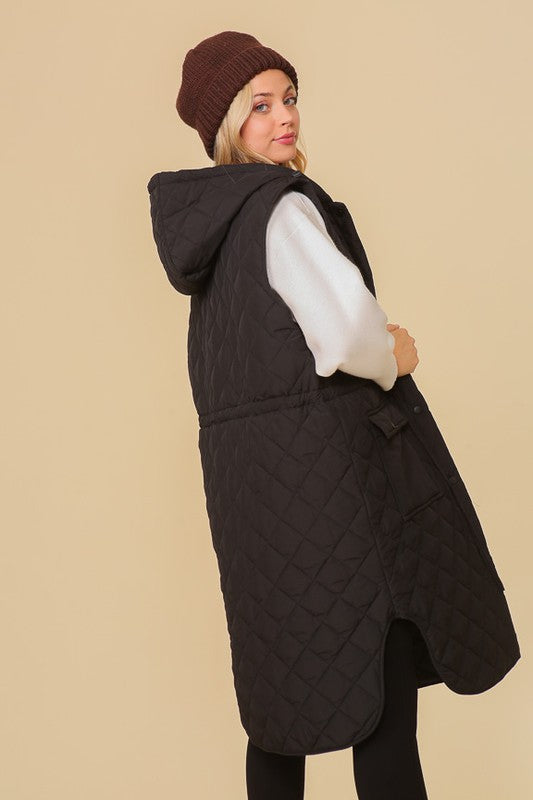 Quilted Oversized Midi Jacket