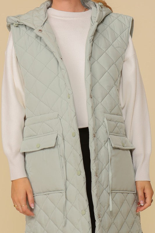 Quilted Oversized Midi Jacket