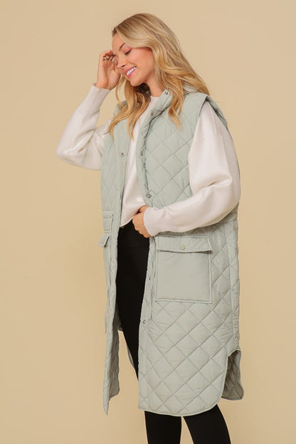 Quilted Oversized Midi Jacket