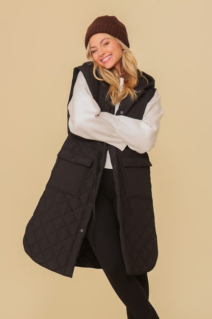 Quilted Oversized Midi Jacket