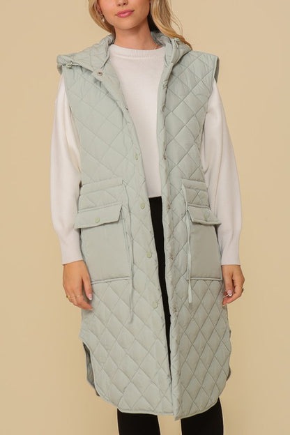 Quilted Oversized Midi Jacket