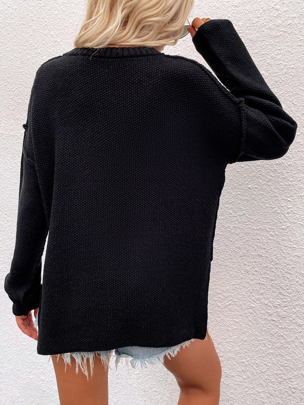 Women Long Sleeve Loose Fit Sweater