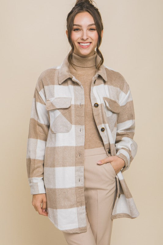 Plaid Pocket Shacket for Women