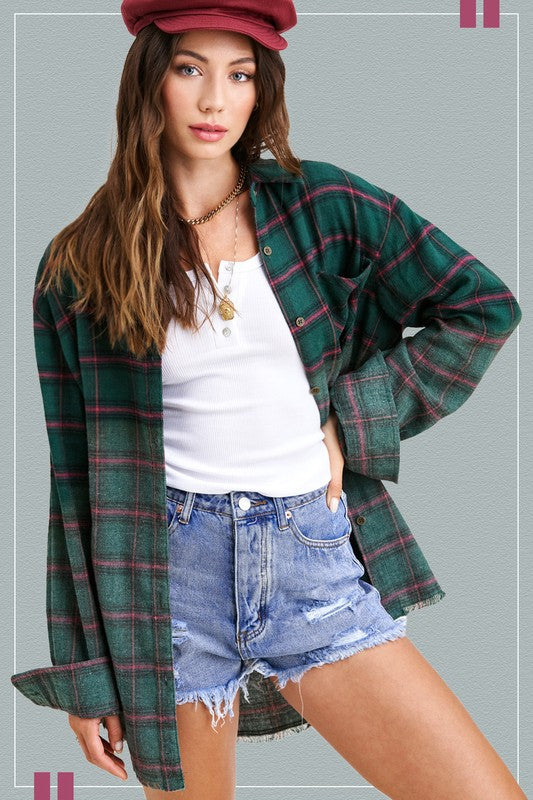 Vintage plaid button-up shirt