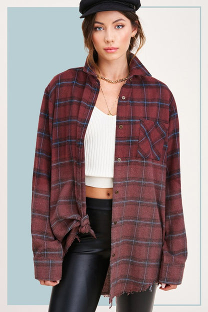 Vintage plaid button-up shirt